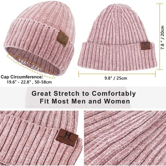 ?Women Hat Long Scarf Gloves 3Pieces Fleece Lined Neck Scarves Set Pompom main image 6